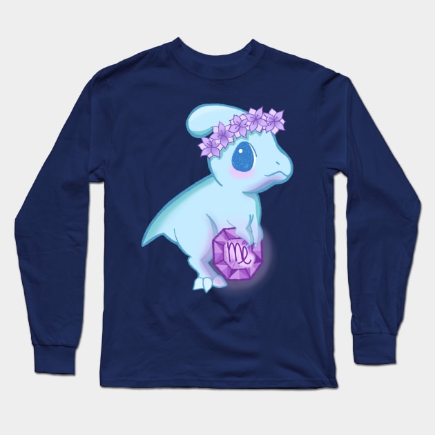 Virgo Parasaurolophus Long Sleeve T-Shirt by MailoniKat